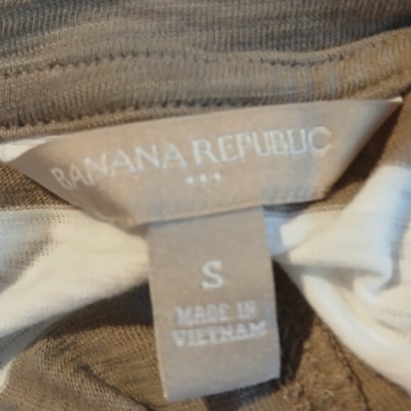 Banana Republic Factory Women's Tan / White Stripe Tee Shirt Dress SZ S GUC - Picture 7 of 8